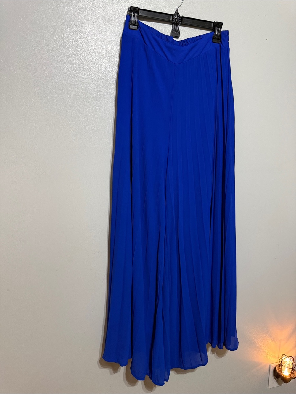 Pleated Maxi Skirt in Cobalt Blue